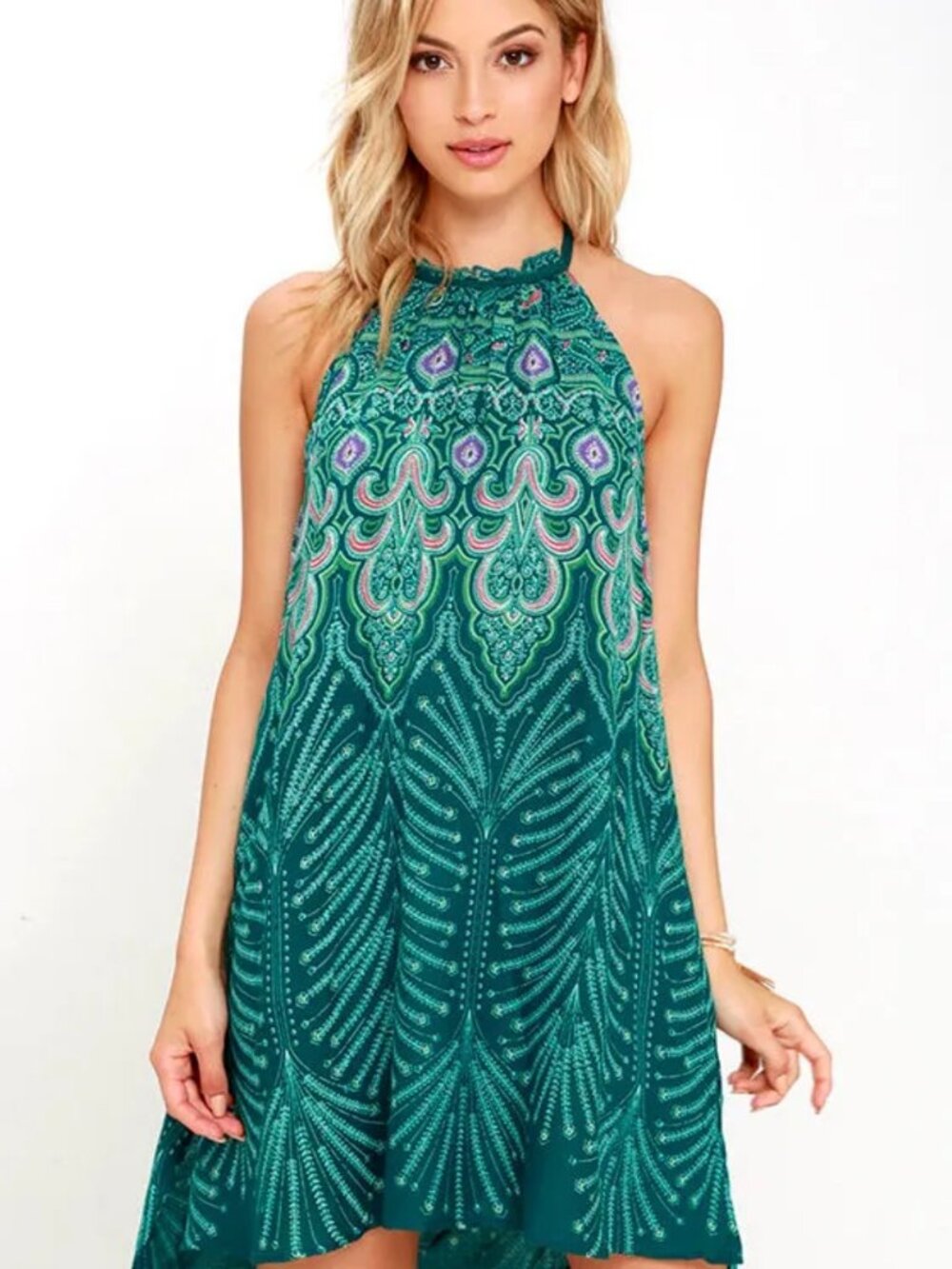 Boho summer dress | O'Neill Tamera Dark Green Print | M